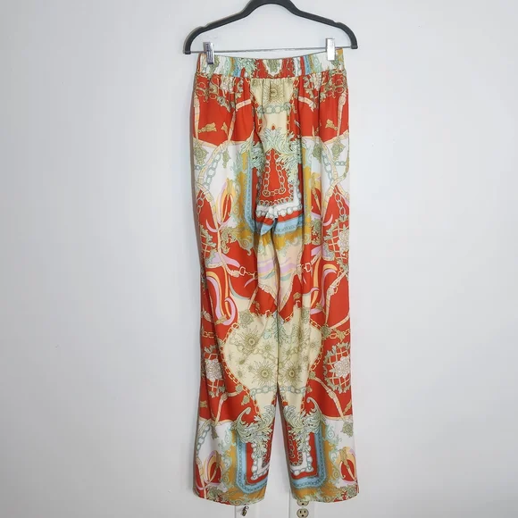 Miss Avenue Boho Print Wide Leg Flowy Pants Size Medium - Picture 4 of 10